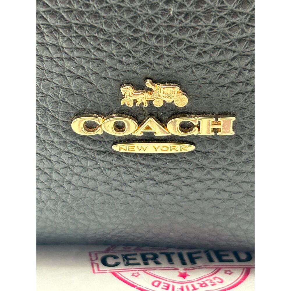 Authentic Coach Val Black Pebbled Leather Duffle Bag Purse Crossbody - C2818 - Picture 6 of 10